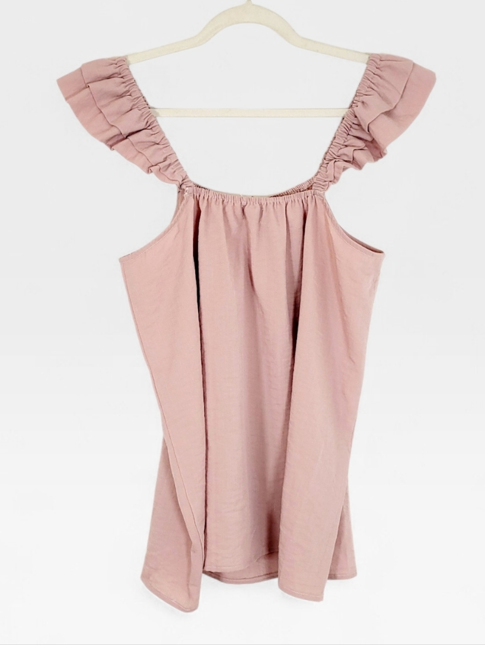 NWT Show Me Your MuMu Mauve Pink Ruffle Flutter Shoulder Tank Top Large - Picture 5 of 10